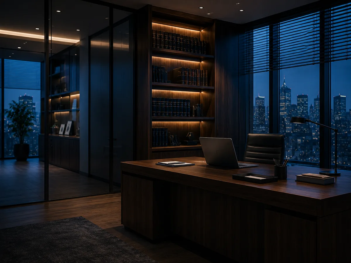 Professionals in a law firms setting working with well-managed business technology