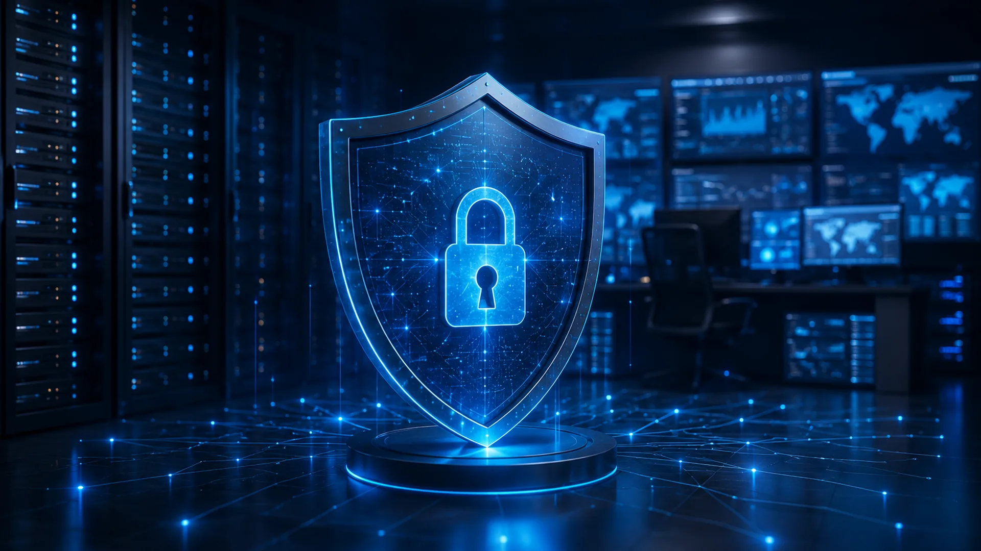 Security specialists monitoring a business technology environment for threats